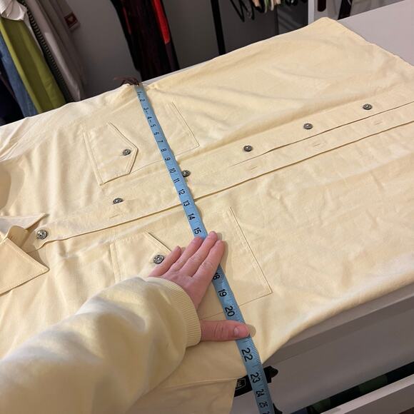 Le Truc Germany Made Pale Yellow Oversized Button Down Shirt Size Large - Picture 9 of 11